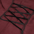 DEVIL FASHION Women's Gothic Plunging Ruffled Sheer Shirt Red