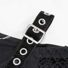 Women's Gothic Puff Sleeved Buckles Irregular Dress