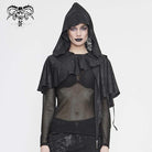 Women's Gothic Punk Asymmetrical Short Hooded Cape