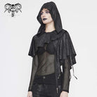 Women's Gothic Punk Asymmetrical Short Hooded Cape