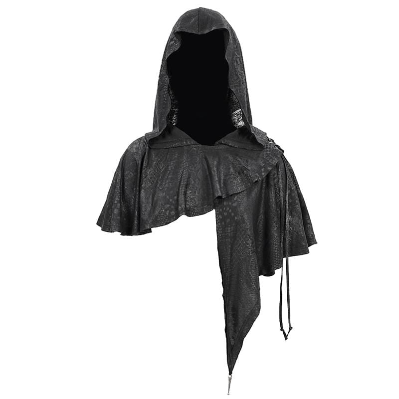 Women's Gothic Punk Asymmetrical Short Hooded Cape