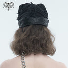 DEVIL FASHION Women's Gothic Ripped Hat with Chain