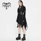 DEVIL FASHION Women's Gothic Ripped kimonos With Chinese Button Belt