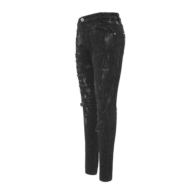 Women's Gothic Ropes Frayed Slim Long Pants