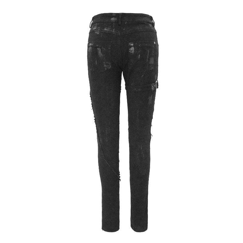 Women's Gothic Ropes Frayed Slim Long Pants