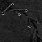 DEVIL FASHION Women's Gothic Ruched Strap Splice Mesh Shirt