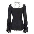DEVIL FASHION Women's Gothic Ruffled Lace Splice Shirt