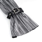 Women's Gothic Silver Shimmer Long Ruffle Sleeved Shirts