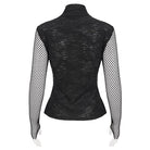 DEVIL FASHION Women's Gothic Skulls Mesh Splice Shirt