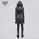 Women's Gothic Slim Fitted Strappy Coat with Hood