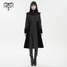 DEVIL FASHION Women's Gothic Stand Collar Floral Embroidered Coat Black