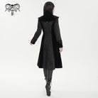 DEVIL FASHION Women's Gothic Stand Collar Floral Embroidered Coat Black