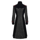 DEVIL FASHION Women's Gothic Stand Collar Floral Embroidered Coat Black