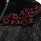 DEVIL FASHION Women's Gothic Stand Collar Floral Embroidered Coat Black