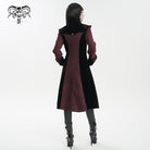DEVIL FASHION Women's Gothic Stand Collar Floral Embroidered Coat Red