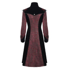DEVIL FASHION Women's Gothic Stand Collar Floral Embroidered Coat Red