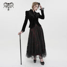 DEVIL FASHION Women's Gothic Stand Collar Floral Embroidered Jacket