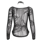 DEVIL FASHION Women's Gothic Strappy Halterneck Mesh Shirt