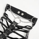 DEVIL FASHION Women's Gothic Strappy Halterneck Mesh Shirt