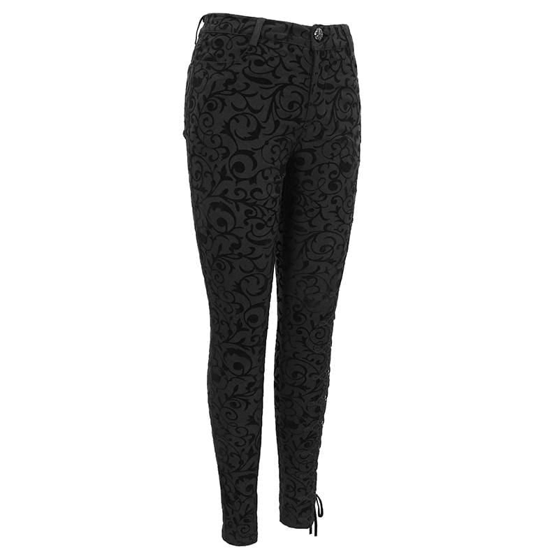 Women's Gothic Strappy Jacquard Leggings