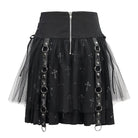 DEVIL FASHION Women's Gothic Strappy Mesh Splice Chain Skirt