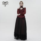 DEVIL FASHION Women's Gothic Strappy Off Shoulder Halterneck Shirt Red