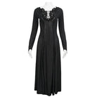 DEVIL FASHION Women's Gothic Strappy Plunging Floral Embroidered Dress