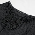 DEVIL FASHION Women's Gothic Strappy Plunging Floral Embroidered Dress