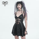 DEVIL FASHION Women's Gothic Strappy Plunging Slip Dress