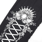 DEVIL FASHION Women's Gothic Strappy Printed Leggings White