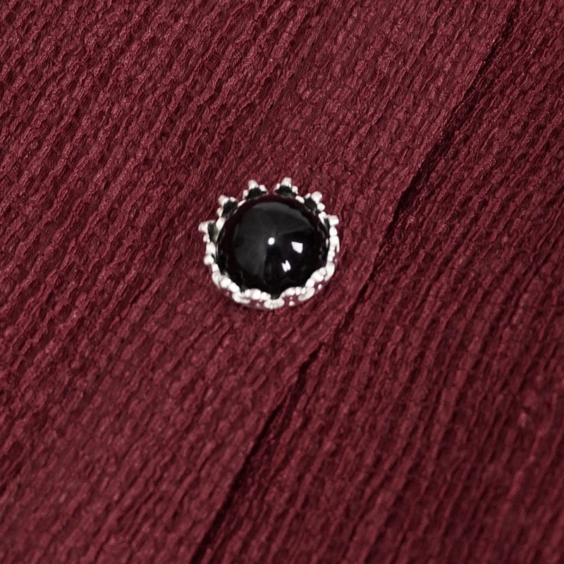 DEVIL FASHION Women's Gothic Strappy Puff Sleeved Ruched Red Shirt