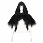 DEVIL FASHION Women's Gothic Strappy Unedged Cloak with Hood Black