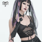 DEVIL FASHION Women's Gothic Studded Faux Leather Tie with Choker