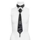 DEVIL FASHION Women's Gothic Studded Faux Leather Tie with Choker
