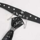DEVIL FASHION Women's Gothic Studded Faux Leather Tie with Choker