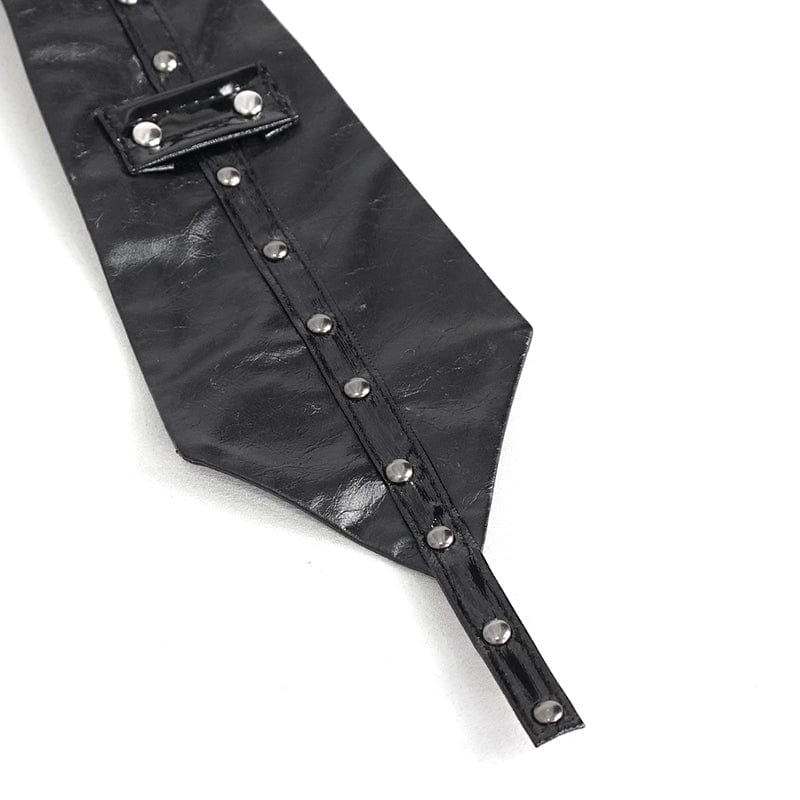 DEVIL FASHION Women's Gothic Studded Faux Leather Tie with Choker