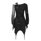Women's Gothic Toned Horn Sleeved Mesh Splice Dress