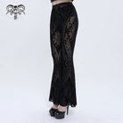 DEVIL FASHION Women's Gothic Totem Printed Sheer Flared Pants