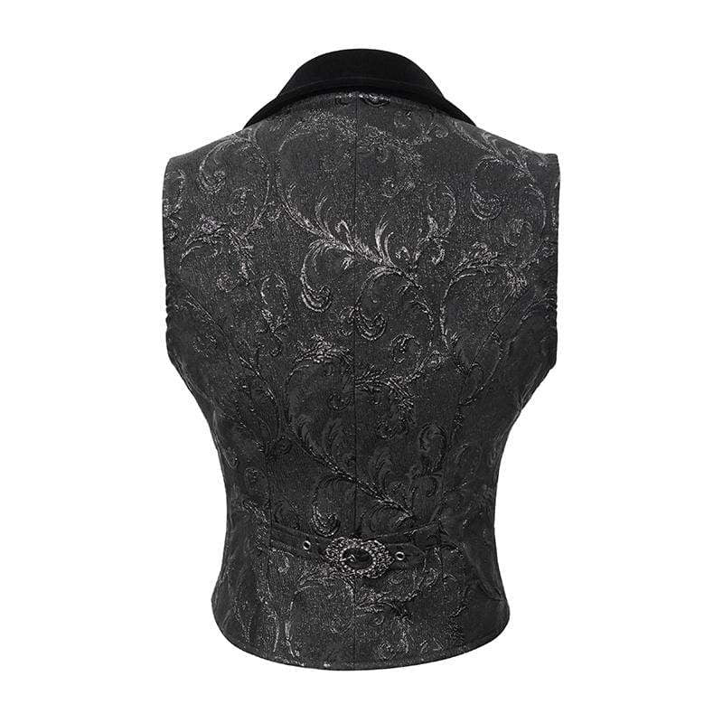 Women's Gothic V-neck Jacquard Vests