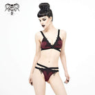 Women's Gothic Wine Red Strappy Bikini