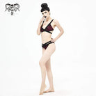 Women's Gothic Wine Red Strappy Bikini