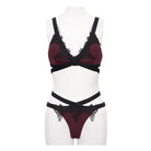 Women's Gothic Wine Red Strappy Bikini
