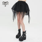 DEVIL FASHION Women's Grunge Irregular Layered Mesh Skirt