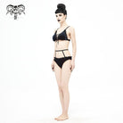 Women's Grunge Lace Black Bikini with Boyshort Bottoms