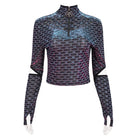 DEVIL FASHION Women's Grunge Scaly Printed Shirt