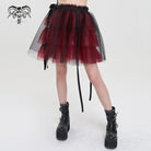 DEVIL FASHION Women's Lolita Strappy Layered Mesh Skirt