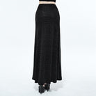 DEVIL FASHION Women's Long Punk Skirt With Sheer Net Panels