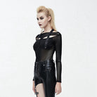 DEVIL FASHION Women's Mesh Punk Top