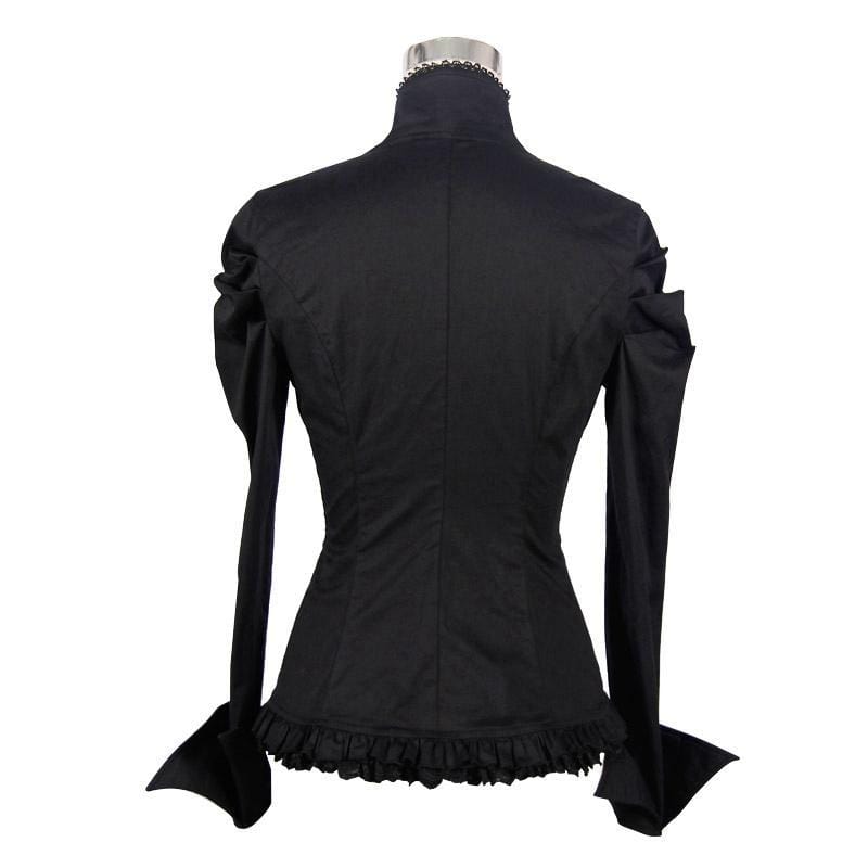 DEVIL FASHION Women's Peekaboo Neck Fitted Goth Top