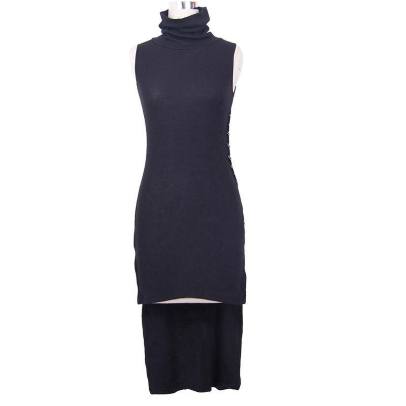 Women's Punk Asymmetric Safety Pin Sheath Dress